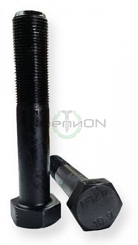 Болт с шестигранной головкой, мелкая резьба, неполная DIN 960 М12х1,5х100 (10,9) оксид — фото