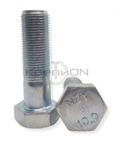 Болт с шестигранной головкой, мелкая резьба, неполная DIN 960 М8х1х50 (10,9) цинк — фото