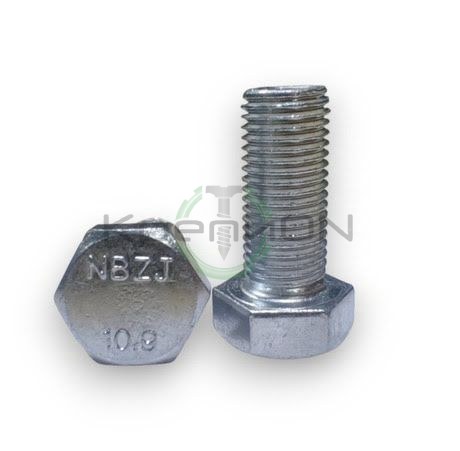 Болт с шестигранной головкой, полная резьба DIN 933 М30х140 ( 10.9 ) цинк — фото