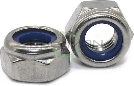 Гайка шестигранная самоконтрящаяся с нейлоновым кольцом DIN 985 М24 (6) цинк — фото
