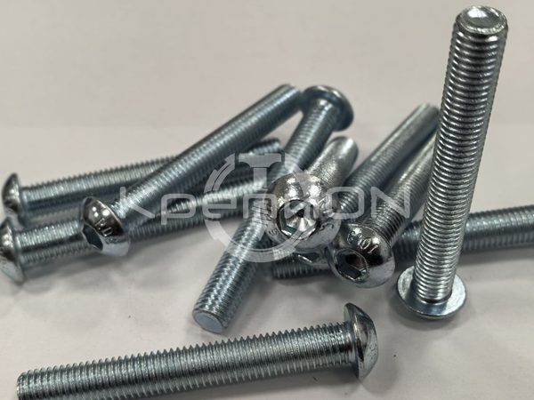 Винт с полукруглой головкой и внутренним шестигранником ISO 7380-1 / ГОСТ 28963-91 M12x90 10.9 гальв. цинк — фото