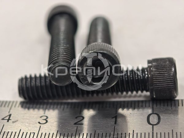 Винт с цилиндрической головкой и внутренним шестигранником дюймовый ASME B18.3 / ASTM A574 (форма DIN 912, не аналог) 5/16"-18 UNC × 1 1/2" (38,1 мм) 12.9 чёрный оксид — фото