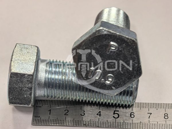 Болт с шестигранной головкой, мелкая резьба, полная DIN 961 M24x60 10.9 гальв. цинк — фото